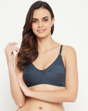 printed non-padded full-coverage non-wired bra