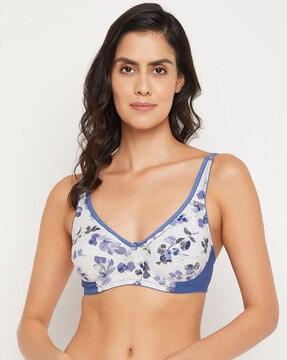 printed non-padded full-coverage non-wired bra