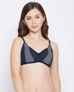 printed non-padded full-coverage non-wired bra