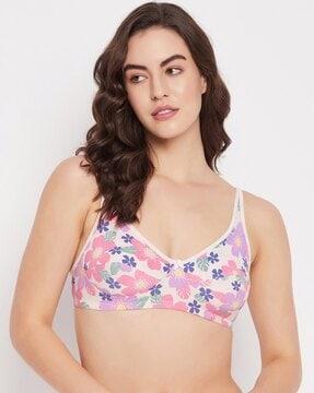 printed non-padded full-coverage non-wired bra