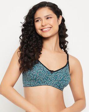 printed non-padded full-coverage non-wired bra