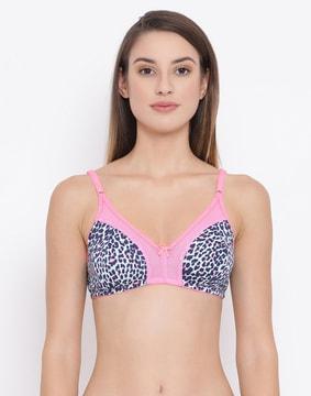 printed non-padded full-coverage non-wired bra