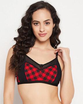 printed non-padded full-coverage non-wired bra