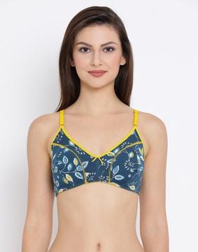 printed non-padded full-coverage non-wired bra