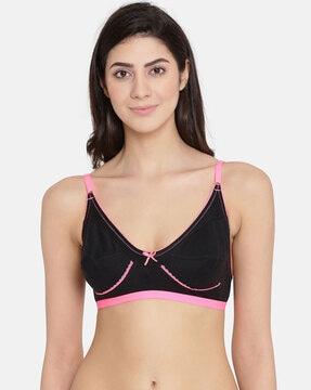 printed non-padded full-coverage non-wired bra