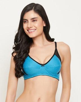 printed non-padded full-coverage non-wired bra