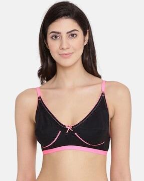 printed non-padded full-coverage non-wired bra