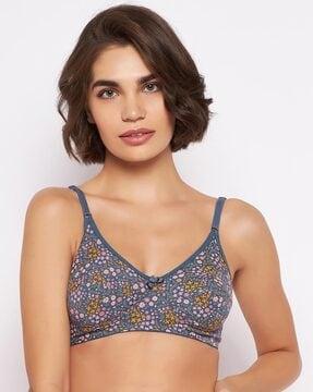 printed non-padded full-coverage non-wired bra