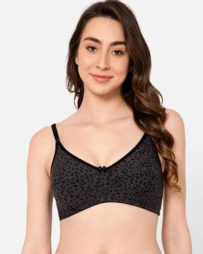 printed non-padded full-coverage non-wired bra