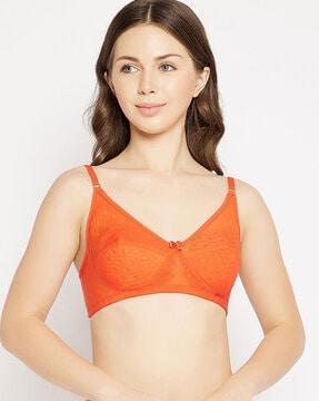 printed non-padded full-coverage non-wired bra