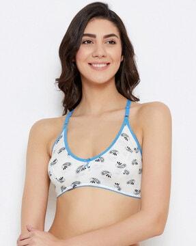 printed non-padded full-coverage non-wired bra