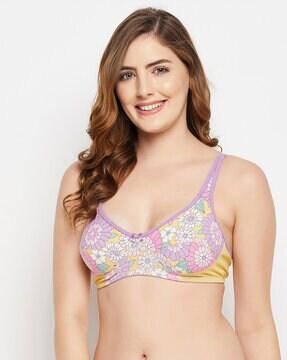 printed non-padded full-coverage non-wired bra