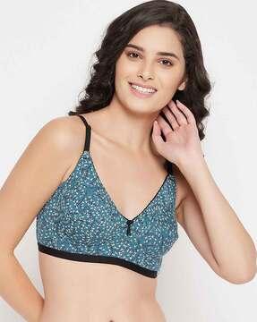 printed non-padded full-coverage non-wired bra