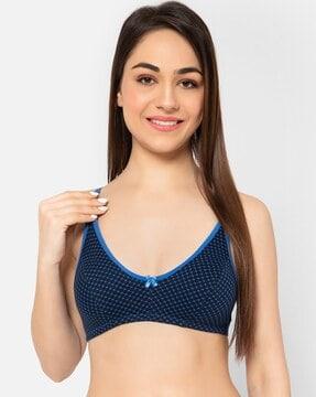 printed non-padded full-coverage non-wired bra