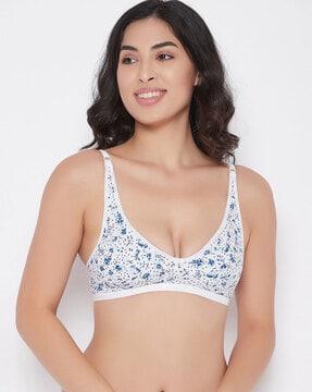 printed non-padded full-coverage non-wired t-shirt bra