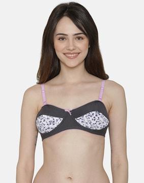 printed non-padded medium coverage non-wired balconette bra