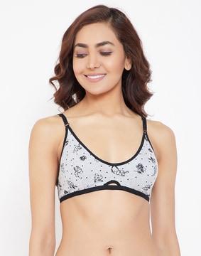 printed non-padded medium coverage non-wired bra