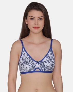 printed non-padded medium coverage non-wired bra