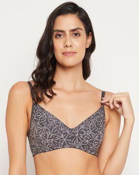 printed non-padded medium coverage non-wired bra