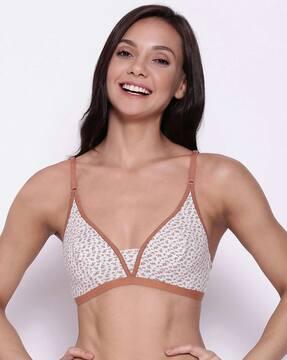 printed non-padded medium coverage non-wired bra