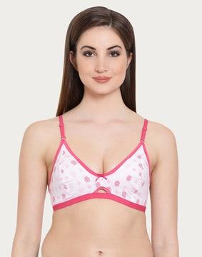 printed non-padded medium coverage non-wired bra