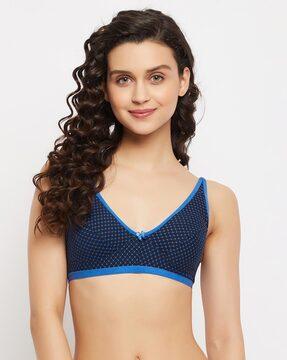 printed non-padded medium coverage non-wired t-shirt bra