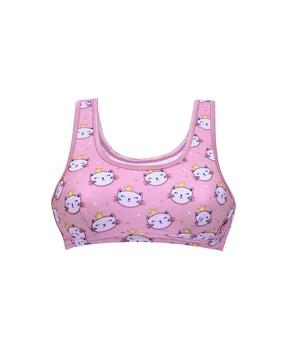 printed non-padded sports bras