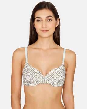 printed non-padded t-shirt bra