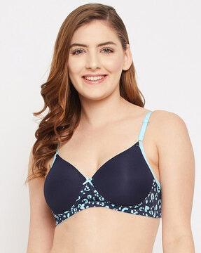 printed non-wired t-shirt bra