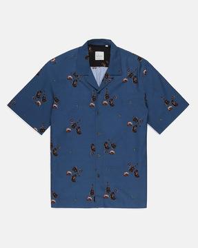 printed organic cotton tailored fit shirt