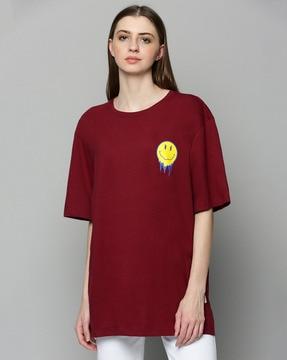 printed oversized round-neck t-shirt