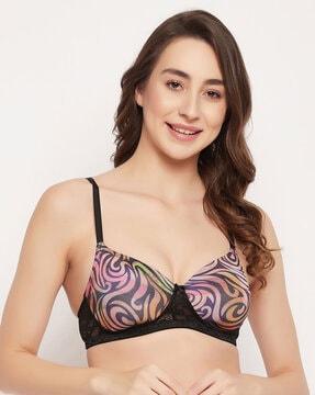 printed padded full-coverage non-wired t-shirt bra