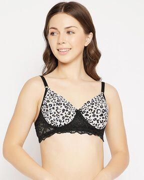 printed padded full-coverage non-wired t-shirt bra