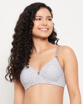 printed padded full-coverage non-wired t-shirt bra