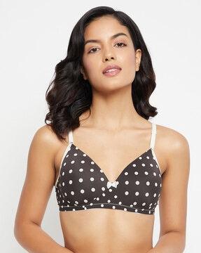 printed padded full-coverage non-wired t-shirt bra