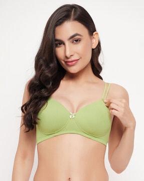 printed padded full-coverage non-wired t-shirt bra