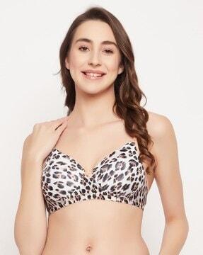 printed padded full-coverage non-wired t-shirt bra