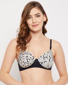 printed padded full-coverage non-wired t-shirt bra