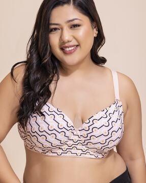 printed padded full-coverage non-wired t-shirt bra