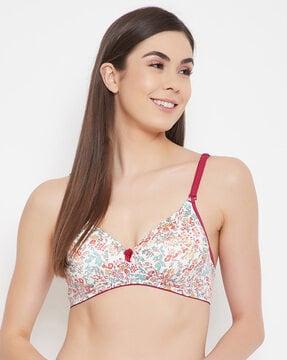 printed padded full-coverage non-wired t-shirt bra