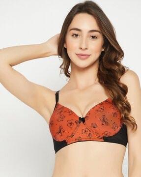 printed padded full-coverage non-wired t-shirt bra