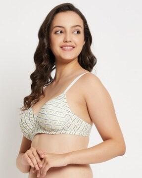 printed padded full-coverage non-wired t-shirt bra