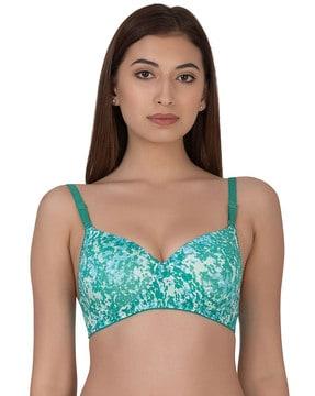 printed padded medium coverage non-wired t-shirt bra