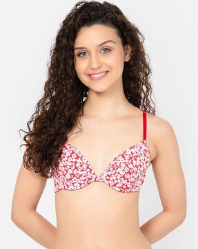 printed padded medium coverage under-wired t-shirt bra