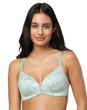 printed padded non-wired t-shirt bra