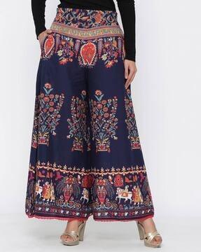 printed palazzo pants with insert pockets