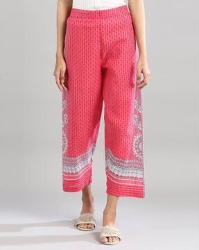 printed palazzo with elasticated waistband