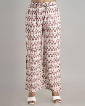 printed palazzos with drawstring waist