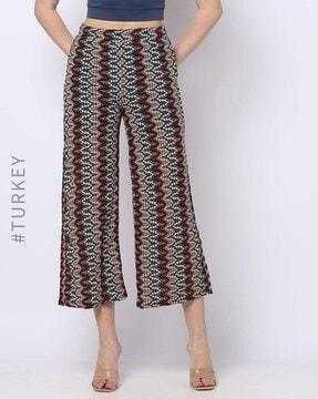 printed palazzos with elasticated waist