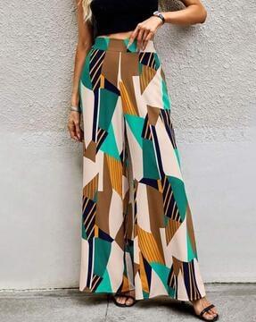 printed palazzos with elasticated waist